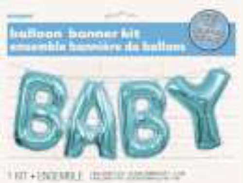 Baby Blue Balloon Banner Kit - Click Image to Close